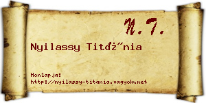 Nyilassy Titánia névjegykártya